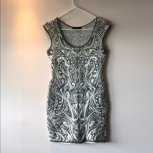 RVN white and silver mini dress